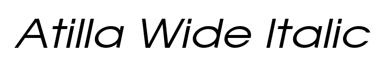 Atilla Wide Italic font preview