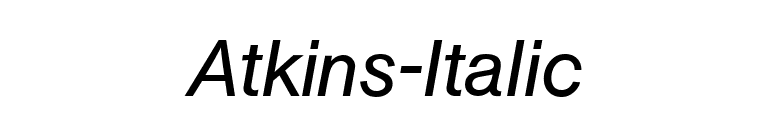 Atkins-Italic font preview