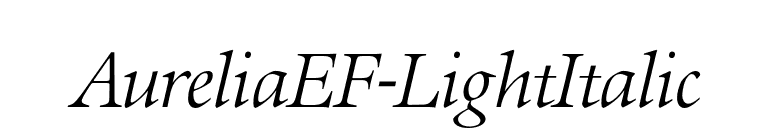 AureliaEF-LightItalic font preview