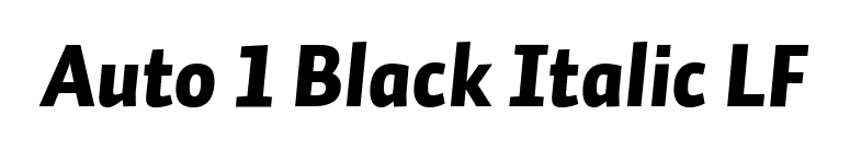 Auto 1 Black Italic LF font preview