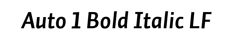 Auto 1 Bold Italic LF font preview
