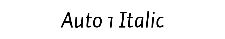 Auto 1 Italic font preview