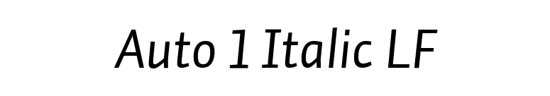 Auto 1 Italic LF font preview