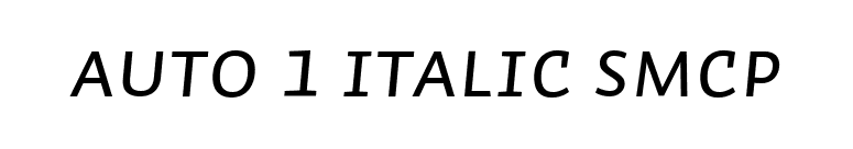 Auto 1 Italic SmCp font preview