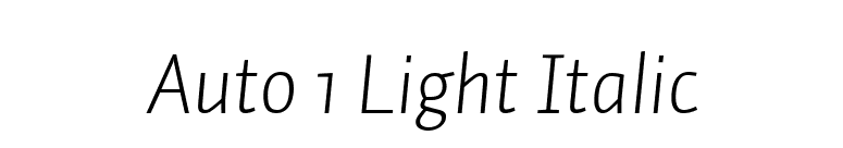 Auto 1 Light Italic font preview