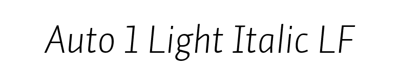 Auto 1 Light Italic LF font preview