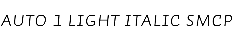 Auto 1 Light Italic SmCp font preview