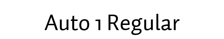 Auto 1 Regular font preview