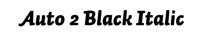 Auto 2 Black Italic font preview