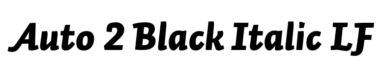 Auto 2 Black Italic LF font preview