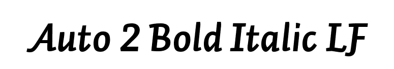 Auto 2 Bold Italic LF font preview