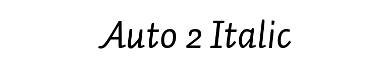 Auto 2 Italic font preview