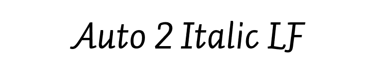 Auto 2 Italic LF font preview