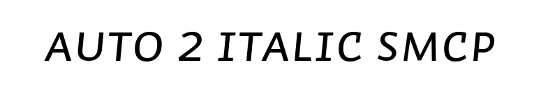 Auto 2 Italic SmCp font preview