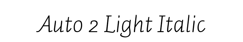 Auto 2 Light Italic font preview
