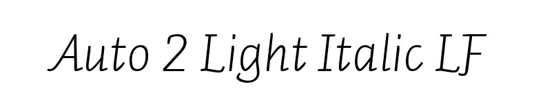 Auto 2 Light Italic LF font preview