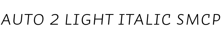 Auto 2 Light Italic SmCp font preview