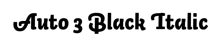 Auto 3 Black Italic font preview