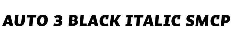 Auto 3 Black Italic SmCp font preview