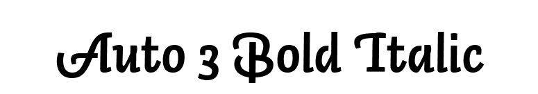Auto 3 Bold Italic font preview