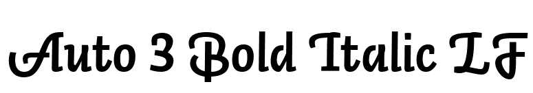Auto 3 Bold Italic LF font preview