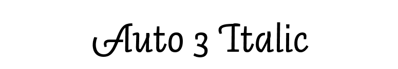 Auto 3 Italic font preview