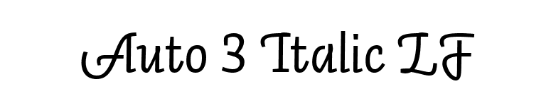 Auto 3 Italic LF font preview