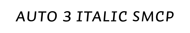 Auto 3 Italic SmCp font preview