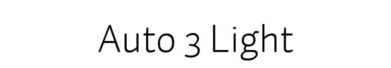 Auto 3 Light font preview