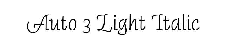 Auto 3 Light Italic font preview