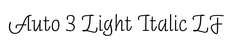 Auto 3 Light Italic LF font preview
