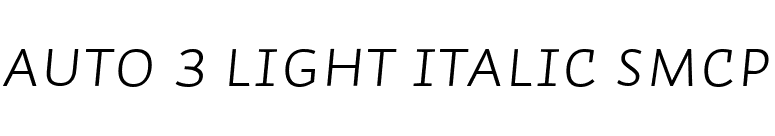 Auto 3 Light Italic SmCp font preview