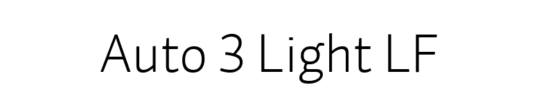Auto 3 Light LF font preview