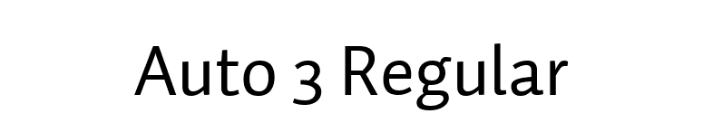 Auto 3 Regular font preview
