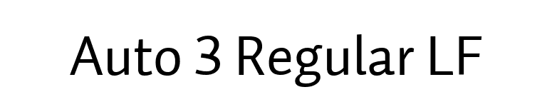 Auto 3 Regular LF font preview