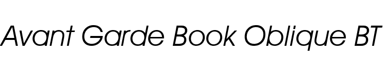 Avant Garde Book Oblique BT font preview