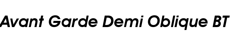 Avant Garde Demi Oblique BT font preview