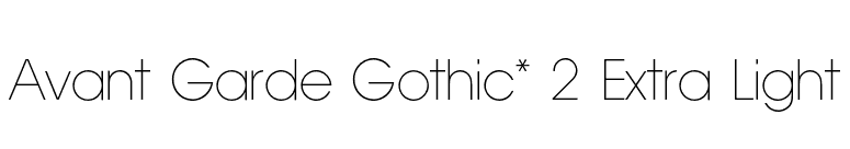 Avant Garde Gothic* 2 Extra Light font preview