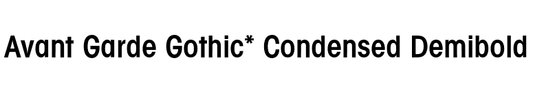 Avant Garde Gothic* Condensed Demibold font preview