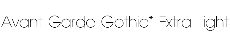 Avant Garde Gothic* Extra Light font preview