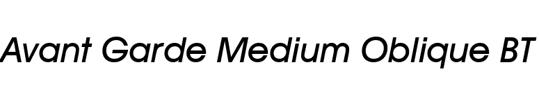 Avant Garde Medium Oblique BT font preview