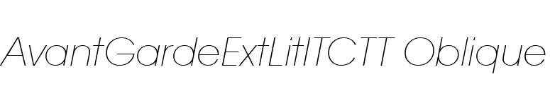 AvantGardeExtLitITCTT Oblique font preview