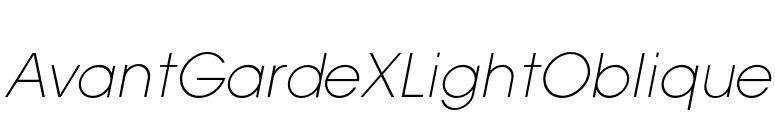 AvantGardeXLightOblique font preview