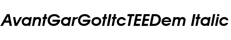 AvantGarGotItcTEEDem Italic font preview