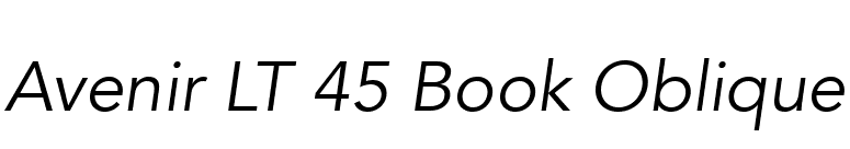 Avenir LT 45 Book Oblique font preview