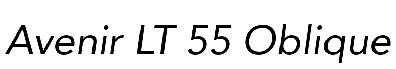 Avenir LT 55 Oblique font preview