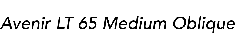 Avenir LT 65 Medium Oblique font preview