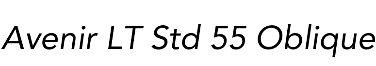 Avenir LT Std 55 Oblique font preview