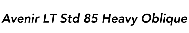 Avenir LT Std 85 Heavy Oblique font preview
