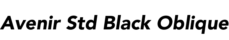 Avenir Std Black Oblique font preview